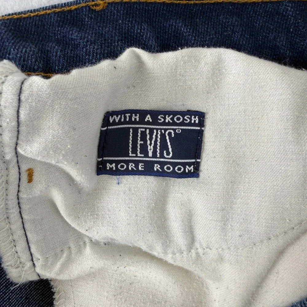 Vintage Levis Blue Tab Jeans Mens 36x30 Relaxed Straight Dark Wash Batwing Tag